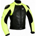 Chaqueta de cuero Goyamoto GM-163 amarilla flúor