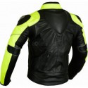 Chaqueta de cuero Goyamoto GM-163 amarilla flúor