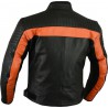 Chaqueta de cuero Goyamoto GM-175 color negro-naranja
