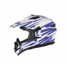 Casco Shiro cross MX-734 Bravo Blanco y Azul