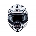 Casco Shiro cross MX-734 Bravo Blanco y Negro