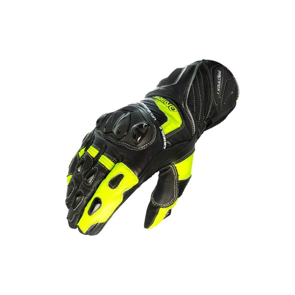 Guantes de moto racing ONBOARD PRX-1 FL negro-amarillo flúor en oferta