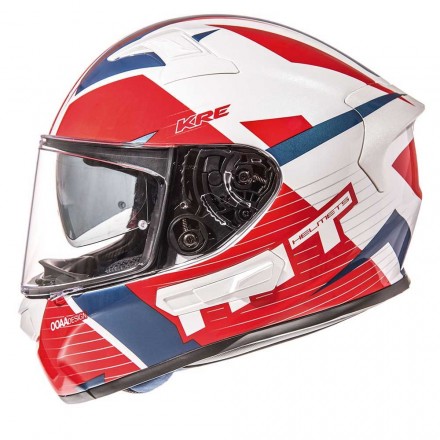 Casco integral MT KRE Rad Gloss Pearl White-Red-Blue