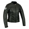 Chaqueta de cuero mujer Bstar BSM-2026 negra-blanca