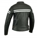 Chaqueta de cuero mujer Bstar BSM-2026 negra-blanca