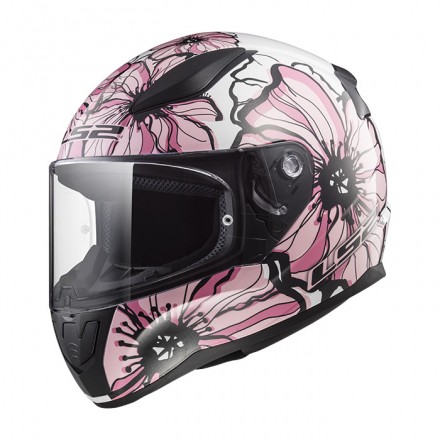 Casco integral LS2 FF353.20 Rapid Poppies White Pink