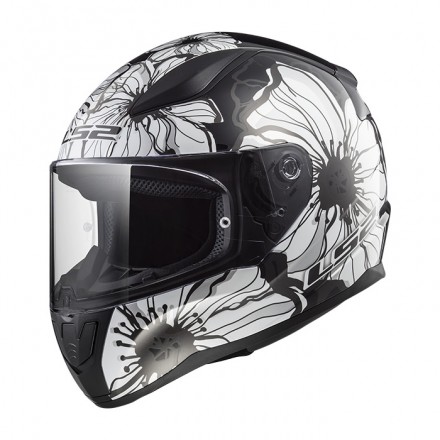 Casco integral LS2 FF353.20 Rapid Poppies Black White
