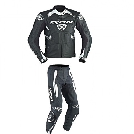 Mono cuero 2 piezas IXON ORCUS Negro blanco