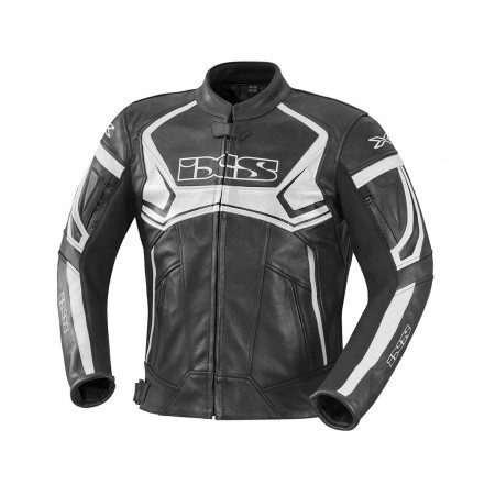 Chaqueta de cuero IXS Hype negro-blanco