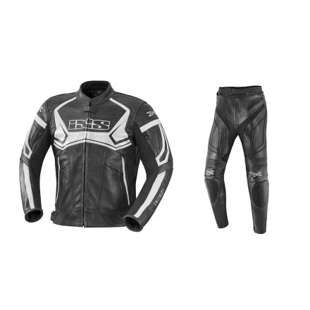 Mono de cuero 2 piezas IXS Hype-Snipe negro-blanco