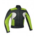 Chaqueta de cuero Goyamoto GM-174 verde Kawasaki