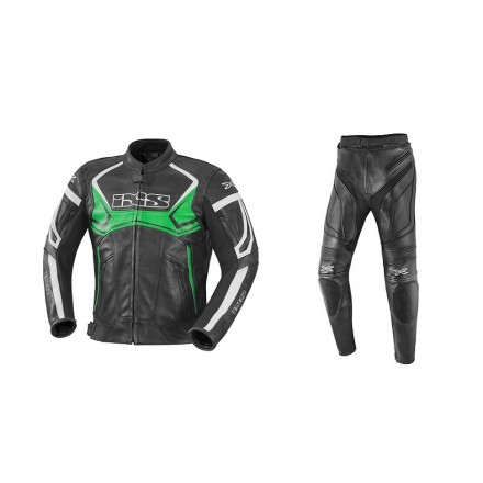 Mono de cuero 2 piezas IXS Hype-Snipe negro-verde