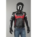 Chaqueta de cuero IXS Hype negro-rojo