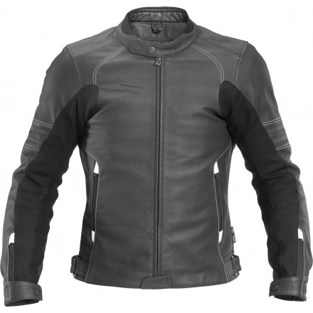 Chaqueta de cuero AXO Osaka negro-blanco