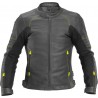 Chaqueta de cuero AXO Osaka negro-amarillo flúor