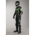 Mono de cuero 2 piezas IXS Ray Negro-Verde-Blanco