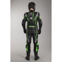 Mono de cuero 2 piezas IXS Ray Negro-Verde-Blanco