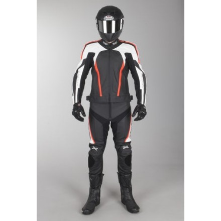 Mono de cuero 2 piezas IXS Kuma Rouven Negro-Blanco-Rojo