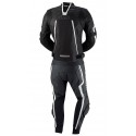 Mono de cuero 2 piezas IXS Kuma Rouven Negro-Blanco