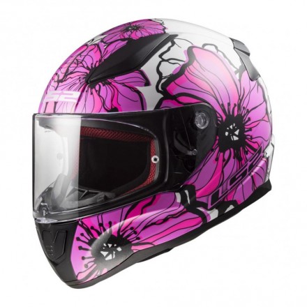Casco integral LS2 FF353.20 Rapid Poppies White Pink 2