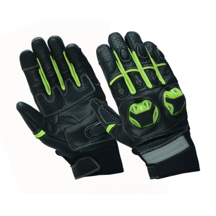 Guantes de verano Compilo CM-32 negro-amarillo flúor