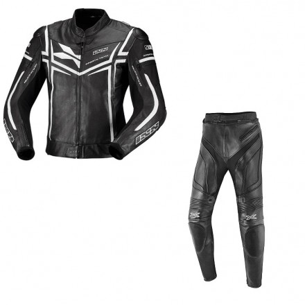 Mono de cuero 2 piezas IXS Sting-Snipe negro-blanco