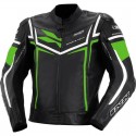Chaqueta de cuero IXS Sting negra verde