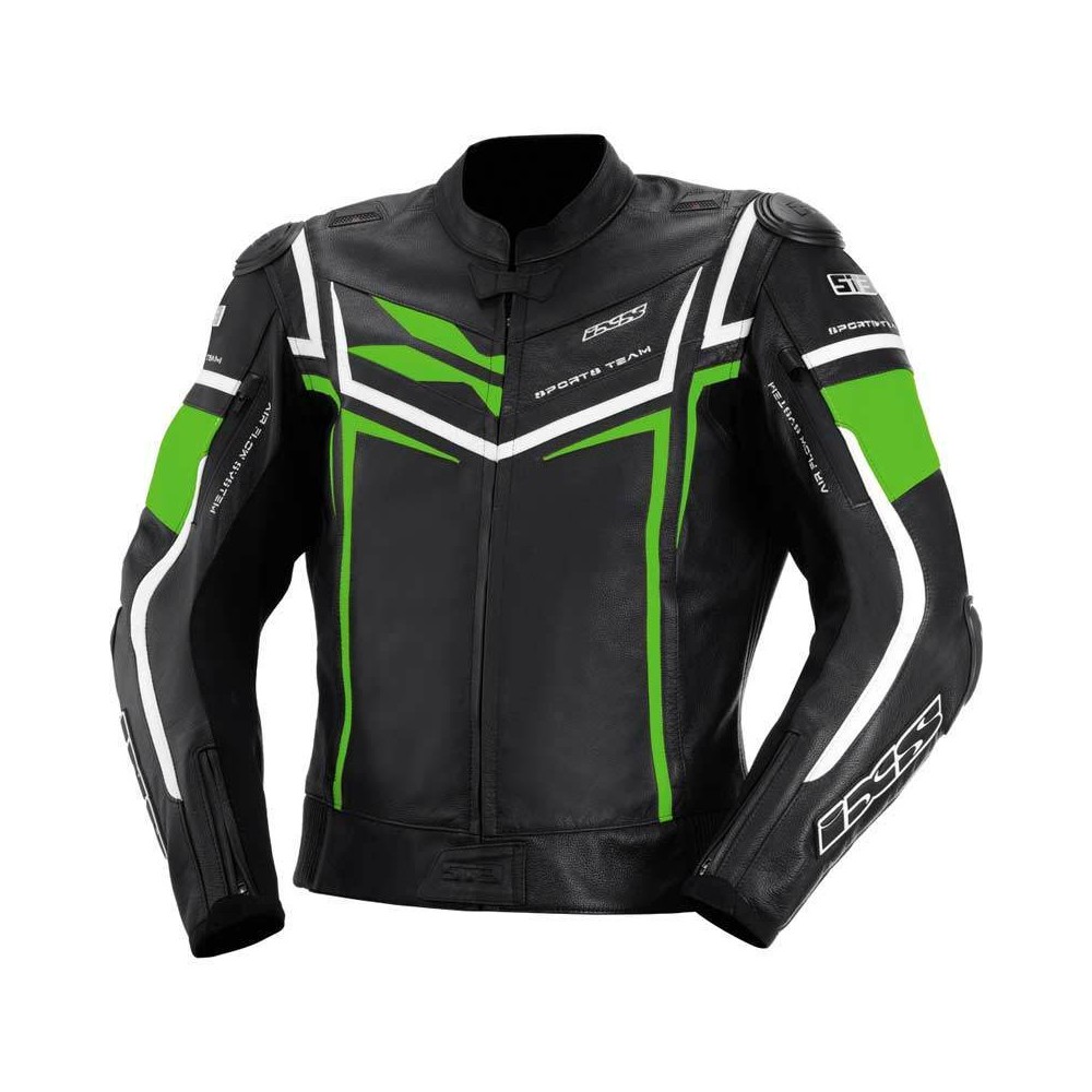 Chaqueta de cuero Sting negra verde tienda