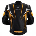 Chaqueta de cuero IXS Sting negra naranja