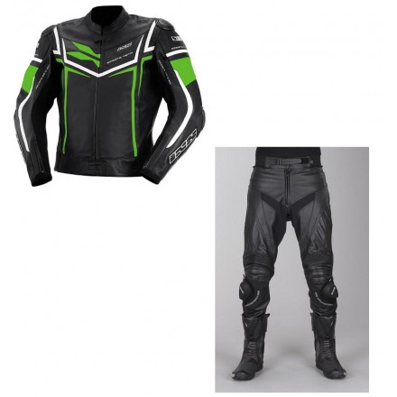Mono de cuero 2 piezas IXS Sting-Snipe negro-verde