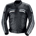 Chaqueta de cuero IXS Edwin negra blanca plata