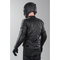 Chaqueta de cuero IXS Edwin negra blanca plata