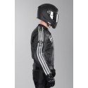 Chaqueta de cuero IXS Edwin negra blanca plata