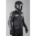 Chaqueta de cuero IXS Edwin negra blanca plata