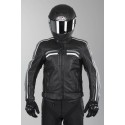 Chaqueta de cuero IXS Edwin negra blanca plata