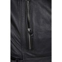 Chaqueta de cuero IXS Edwin negra blanca plata