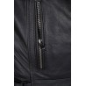 Chaqueta de cuero IXS Edwin negra blanca plata