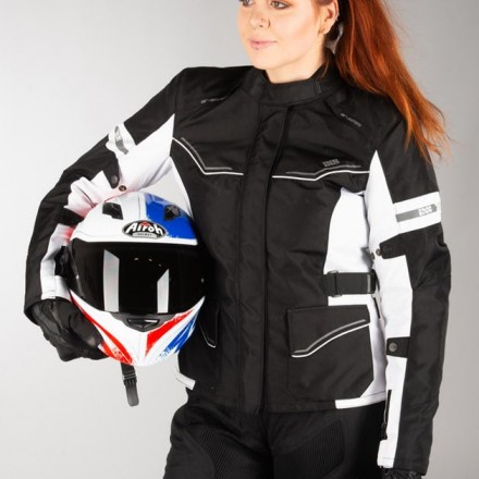 Chaqueta de cordura mujer IXS Evans ST negro-blanco