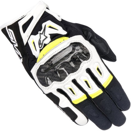 Guantes Alpinestars SMX-2 Air Carbon V2 Black White Yellow Fluo