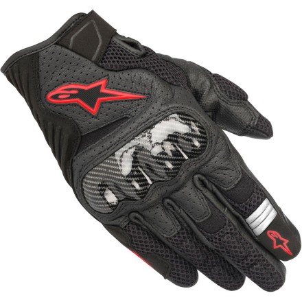Guantes Alpinestars SMX-1 Air V2 Black Red Fluo