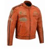 Chaqueta de cuero Bstar BSM-7870 Classic Naranja