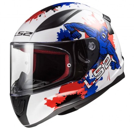 Casco integral LS2 FF353 Junior Rapid Mini Monster White Blue