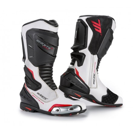 Botas racing Seventy Degrees SD-BR1 blanco rojo.