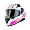 Casco moto integral Level LFT1 Alizze Blanco Rosa