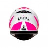 Casco moto integral Level LFT1 Alizze Blanco Rosa