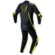 Mono de moto 1 pieza Compilo MC-2053 negro-amarillo flúor