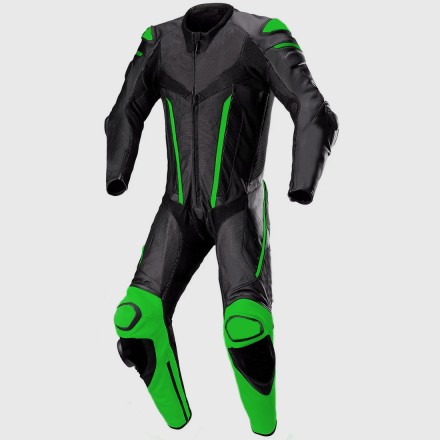 Mono de moto 1 pieza Compilo MC-2053 negro-verde
