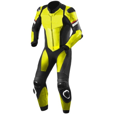 Mono de moto 1 pieza Compilo MC-3053 negro-amarillo flúor