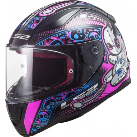 Casco integral LS2 FF353 Junior Rapid Mini Voodoo Black Fluo Pink
