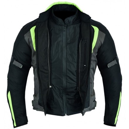 Chaqueta cordura invierno Kangroute Derbi Negra-Amarilla Flúor